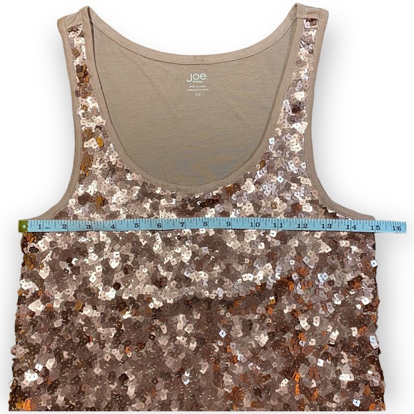 2for$25 Joe Fresh Rose Gold Pink Sequin Tank Top Size Small - Picture 9 of 12